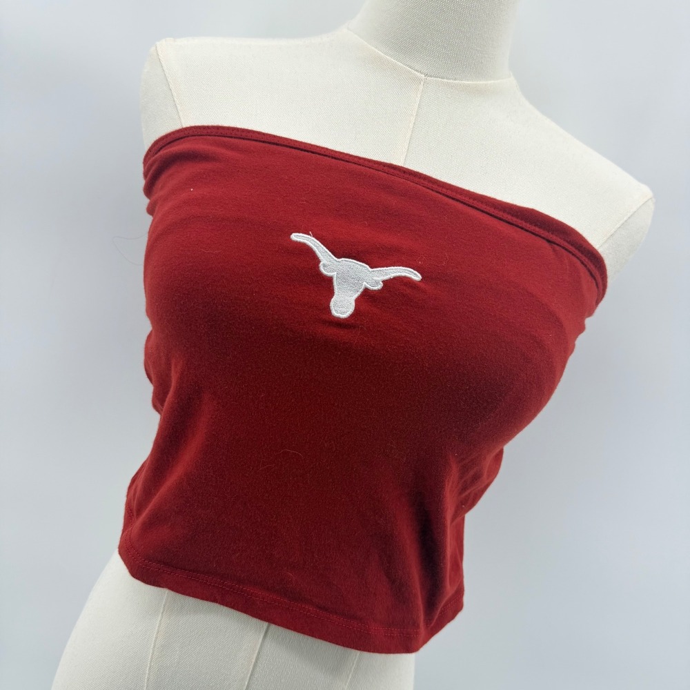 Texas longhorns Tube Top Women Large Embroidered Strapless Crop UT